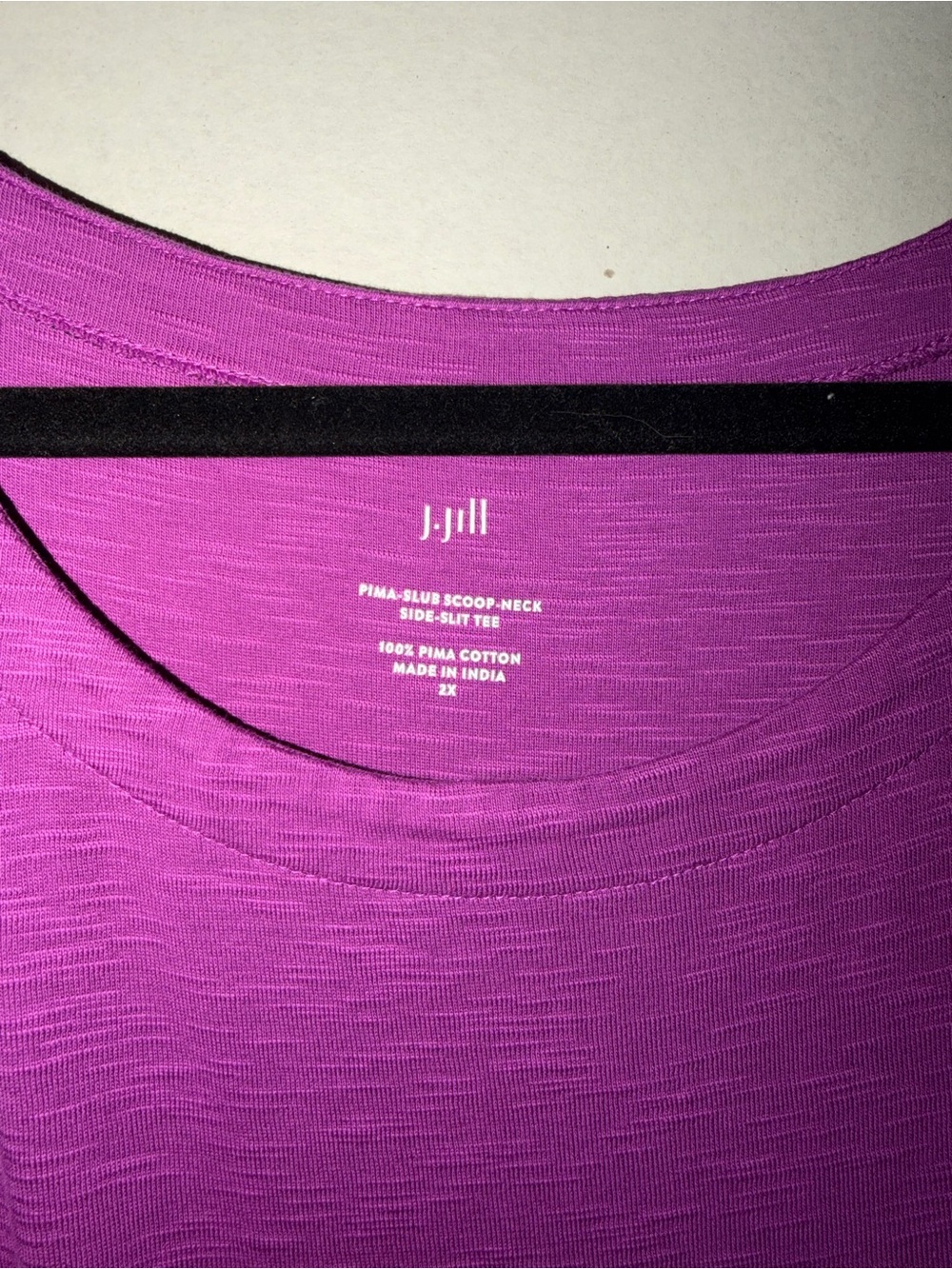 J. Jill Scoop Neck Tee in Vibrant Magenta